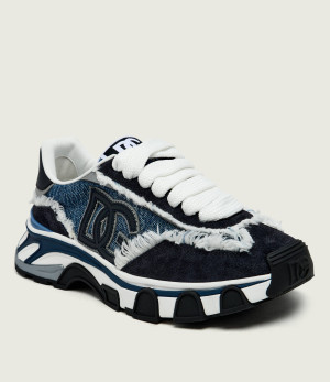 Dolce & Gabbana Jeansowe sneakersy Country Road | zamsz | shearling