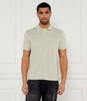 BOSS ORANGE Polo Pe_linenlogo | Regular Fit | z dodatkiem lnu
