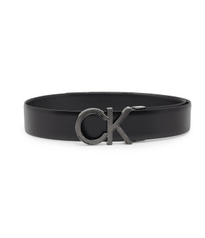 Calvin Klein Skórzany pasek ADJ/REV CK METAL DIAGONAL 35MM