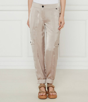 Marc Cain Satynowe spodnie cargo Ridder | Relaxed fit