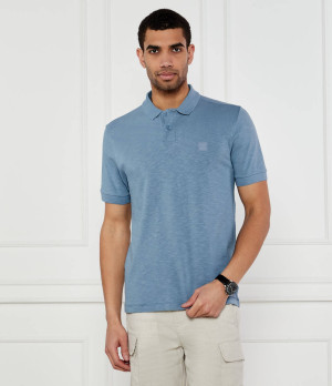 BOSS ORANGE Polo Pe_linenlogo | Regular Fit | z dodatkiem lnu