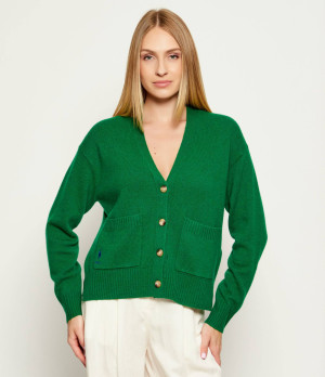 POLO RALPH LAUREN Wełniany kardigan | Loose fit | z dodatkiem kaszmiru