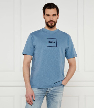 BOSS ORANGE T-shirt | Regular Fit | z dodatkiem lnu