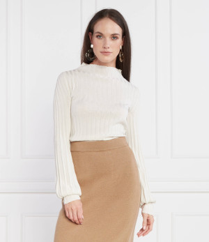 Liviana Conti Półgolf Wełniany sweter | Slim Fit