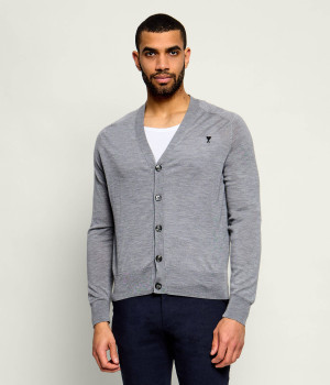 AMI Paris Wełniany kardigan | Regular Fit