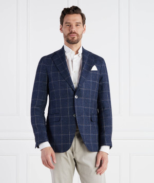 Oscar Jacobson Lniana marynarka | Regular Fit | z dodatkiem jedwabiu
