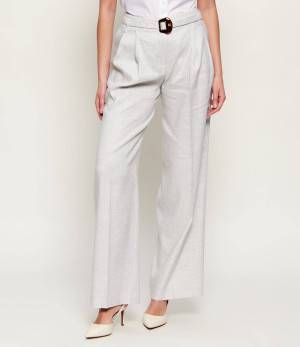 HUGO Spodnie z paskiem Hejuly-2 | Loose fit | z dodatkiem lnu