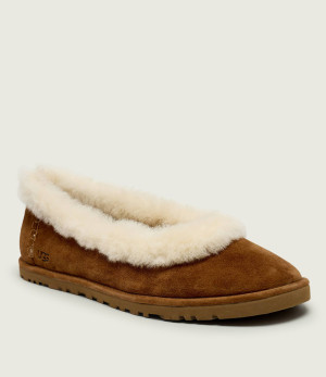 UGG Baleriny Zora | shearling | zamsz | z dodatkiem wełny