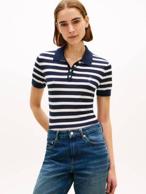 Tommy Hilfiger Polo | Slim Fit | z dodatkiem jedwabiu