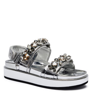 TORY BURCH Sandały Kira Embellished | z dodatkiem skóry