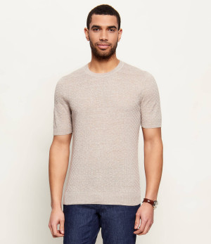 Gran Sasso Lniany t-shirt | Slim Fit