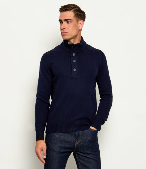 Gran Sasso Wełniany sweter Mock With Bot. | Regular Fit