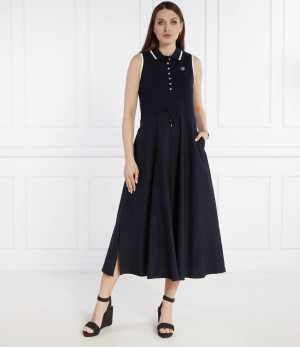 Tommy Hilfiger Sukienka SMD TIP LYCLL MIDI POLO DRS NS