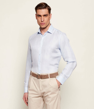 Calvin Klein Lniana koszula | Slim Fit