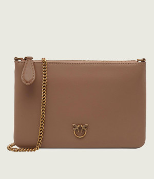 Pinko Skórzana kopertówka Flat Classic Vitello Seta
