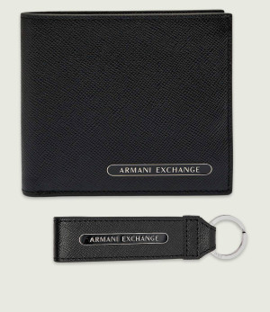 Armani Exchange Skórzany portfel + brelok