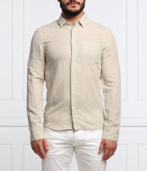 Calvin Klein Lniana koszula | Regular Fit