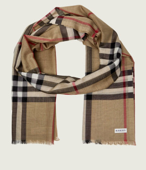 Burberry Wełniany szal | z dodatkiem jedwabiu