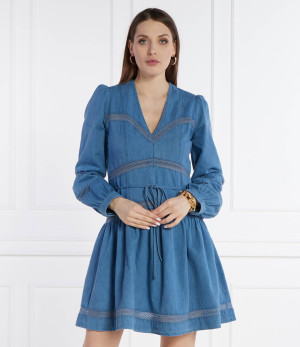 TWINSET Jeansowa sukienka z paskiem