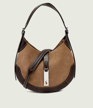 POLO RALPH LAUREN Hobo Id | zamsz | z dodatkiem skóry