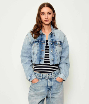 Tommy Jeans Jeansowa kurtka | Cropped Fit
