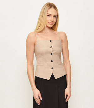 HUGO Top Copale | Slim Fit | z dodatkiem lnu