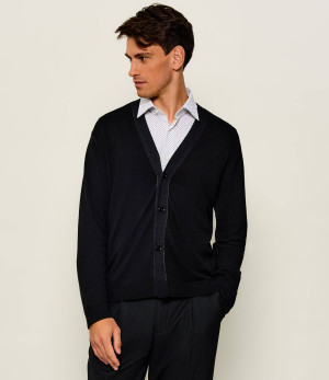 Emporio Armani Wełniany kardigan | Regular Fit