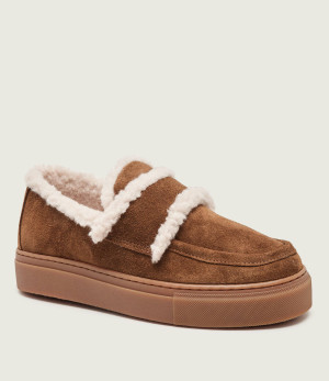 INUIKII Ocieplane loafersy | zamsz | shearling