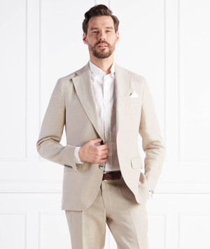 Oscar Jacobson Lniana marynarka | Regular Fit
