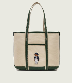 POLO RALPH LAUREN Shopperka Polo Bear Canvas | z dodatkiem skóry