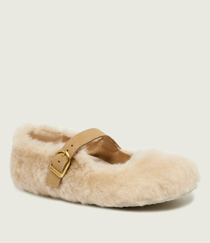 Birkenstock Wełniane baleriny Santa Clarita Mary Jane | z dodatkiem skóry | narrow fit