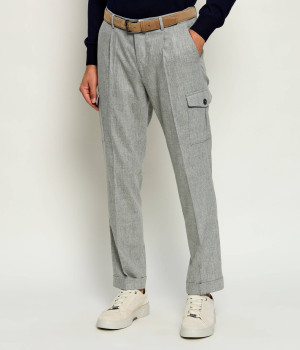 Gran Sasso Wełniane spodnie chino | Tapered fit