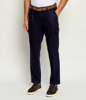 Gran Sasso Wełniane spodnie chino | Tapered fit