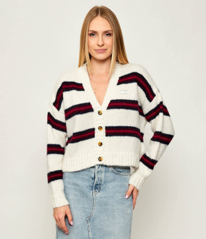 Tommy Jeans Kardigan | Loose fit | z dodatkiem wełny