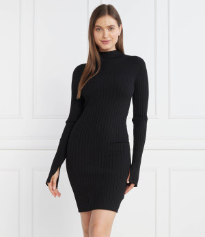 Calvin Klein Sukienka ICONIC RIB KNIT LS