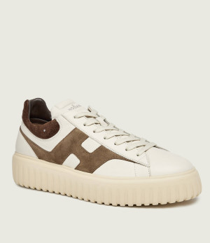 Hogan Skórzane sneakersy H-Stripes | zamsz