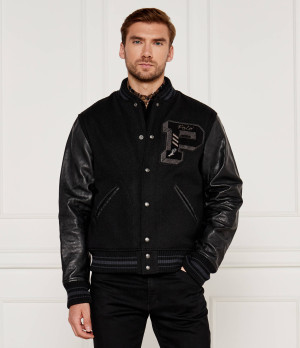 POLO RALPH LAUREN Wełniana kurtka bomber | Regular Fit | z dodatkiem skóry