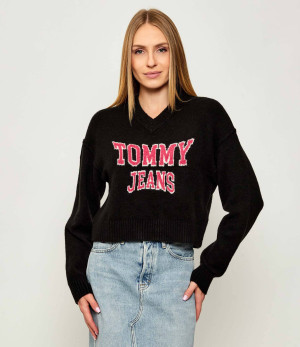 Tommy Jeans Sweter | Loose fit | z dodatkiem wełny