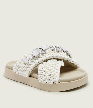 INUIKII Klapki WOVEN STONES | zamsz