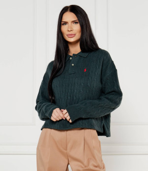 POLO RALPH LAUREN Wełniany sweter | Cropped Fit | z dodatkiem kaszmiru