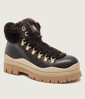 Bogner Skórzane trapery Arosa 9E | shearling | z dodatkiem wełny