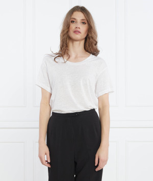 Samsøe Samsøe Lniany t-shirt | Regular Fit