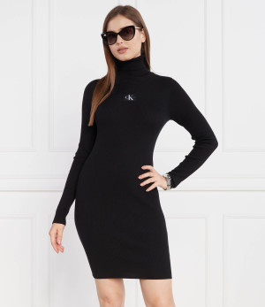 Calvin Klein Jeans Sukienka BADGE ROLL NECK