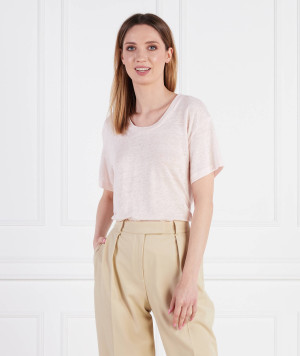 Samsøe Samsøe Lniany t-shirt | Regular Fit
