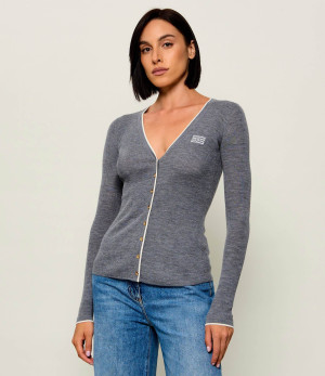 Elisabetta Franchi Wełniany kardigan | Slim Fit