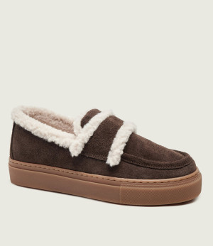 INUIKII Ocieplane loafersy | zamsz | shearling