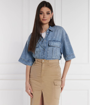 DONDUP - made in Italy Jeansowa koszula | Oversize fit
