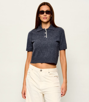 Pinko Wełniany sweter Gorgona | Cropped Fit | z dodatkiem kaszmiru