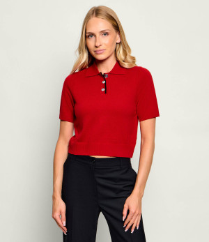 Pinko Wełniany sweter Gorgona | Cropped Fit | z dodatkiem kaszmiru