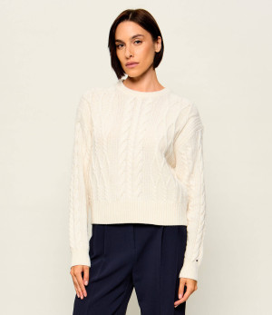 Tommy Hilfiger Sweter | Loose fit | z dodatkiem jedwabiu i wełny